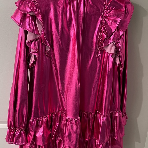 Pink Candy Cane Ruffle Dress - Picture 2 of 2